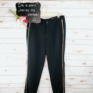 rag & bone Black Pants with Gold Trim